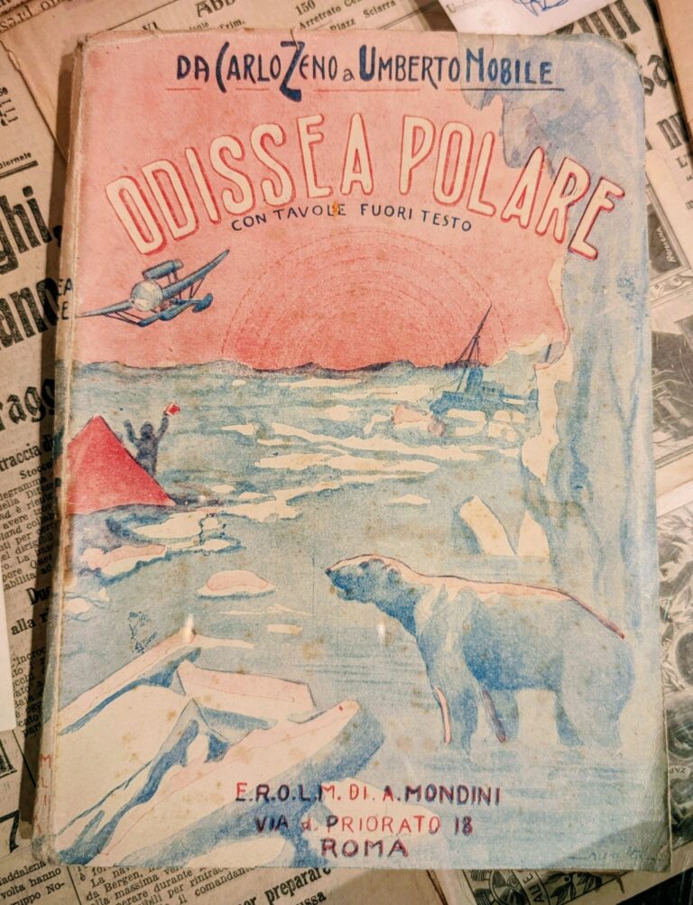 Altes Buchcover Odissea Polare: Eisbär, Flugzeug, Arktis-Expedition. Vintage Buch. #Polarforschung #ItalienischeLiteratur